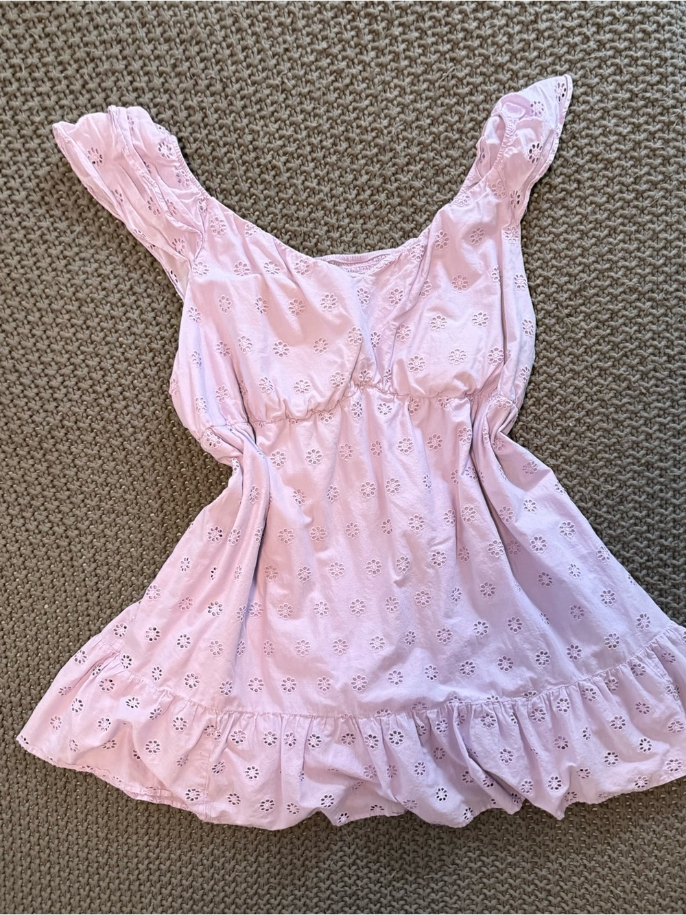 SO Lavender Smocked Eyelet Sun Dress